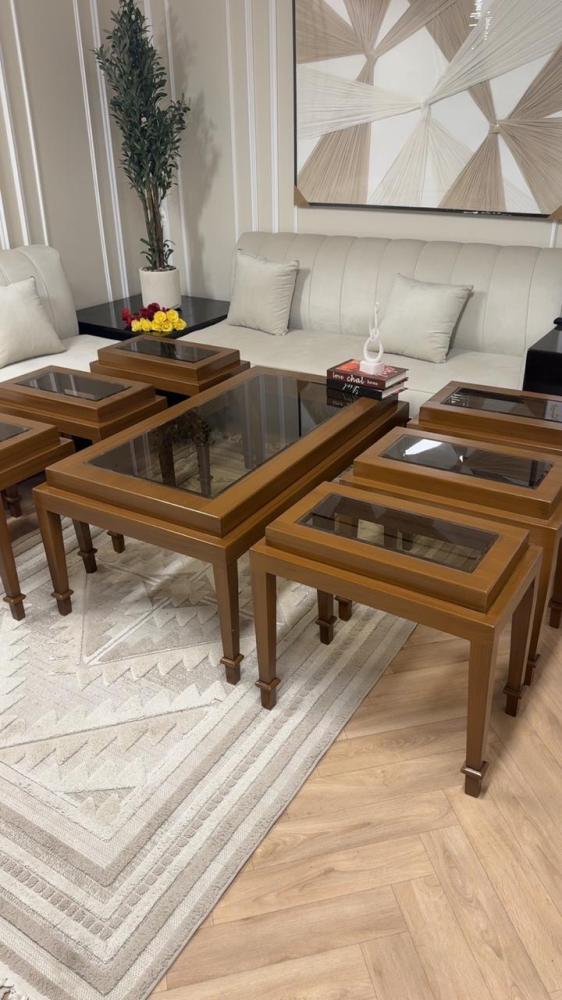 Wooden tables set