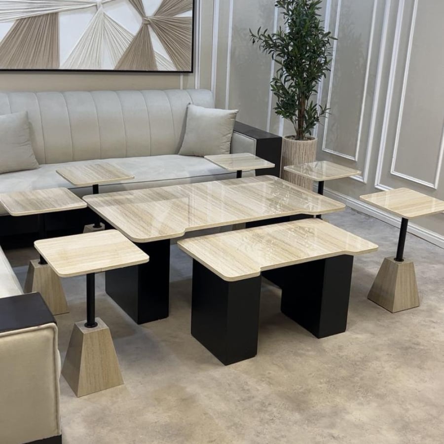 Table set with marble substitute