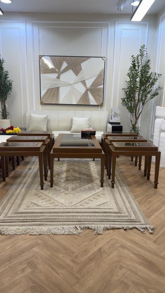 Wooden tables set