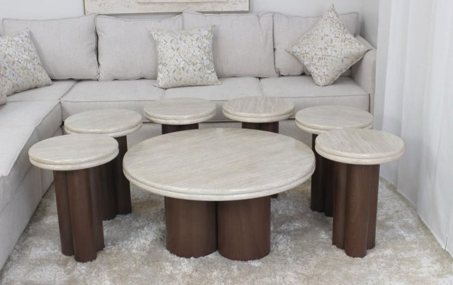 Luxury marble coffee table set