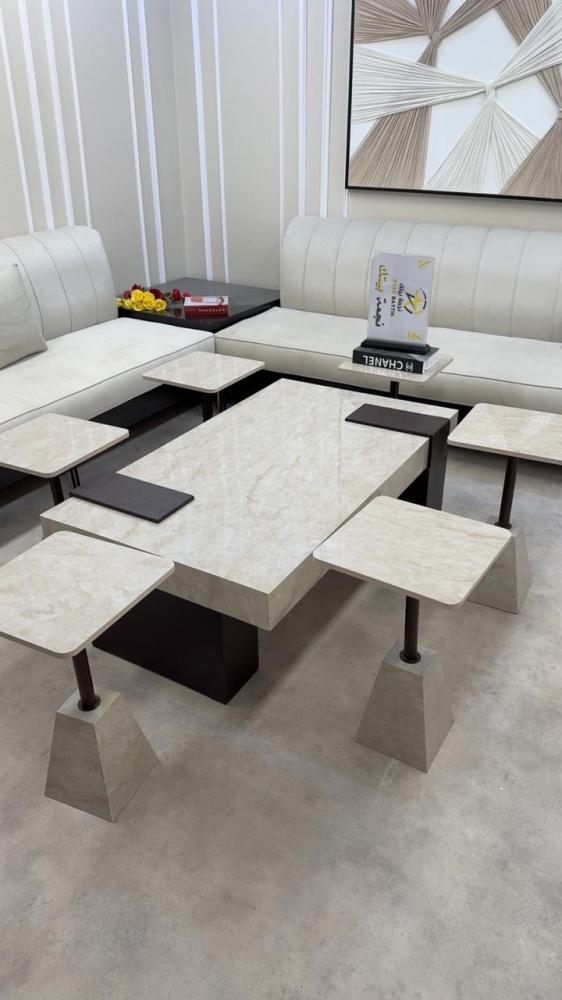 Table set with marble substitute