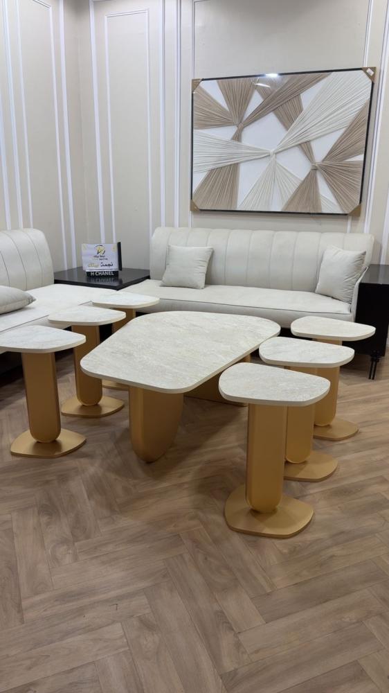 Luxury marble coffee table set
