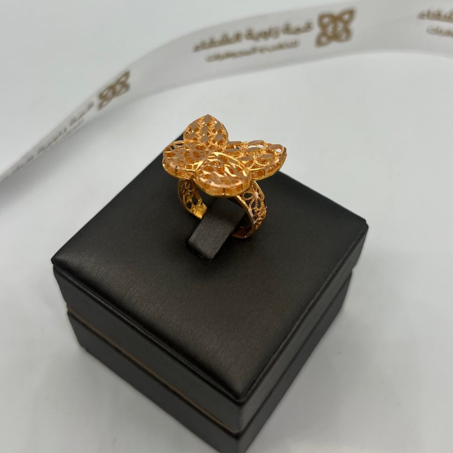 خاتم الفراشة ذهب صافي عيار 21
