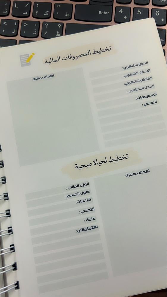 مفكرة العام السنوية الهجري وأدوات ملهمة