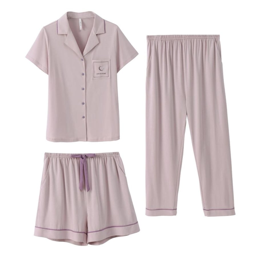 Women's three-piece pajama set made of soft comfortable fabric