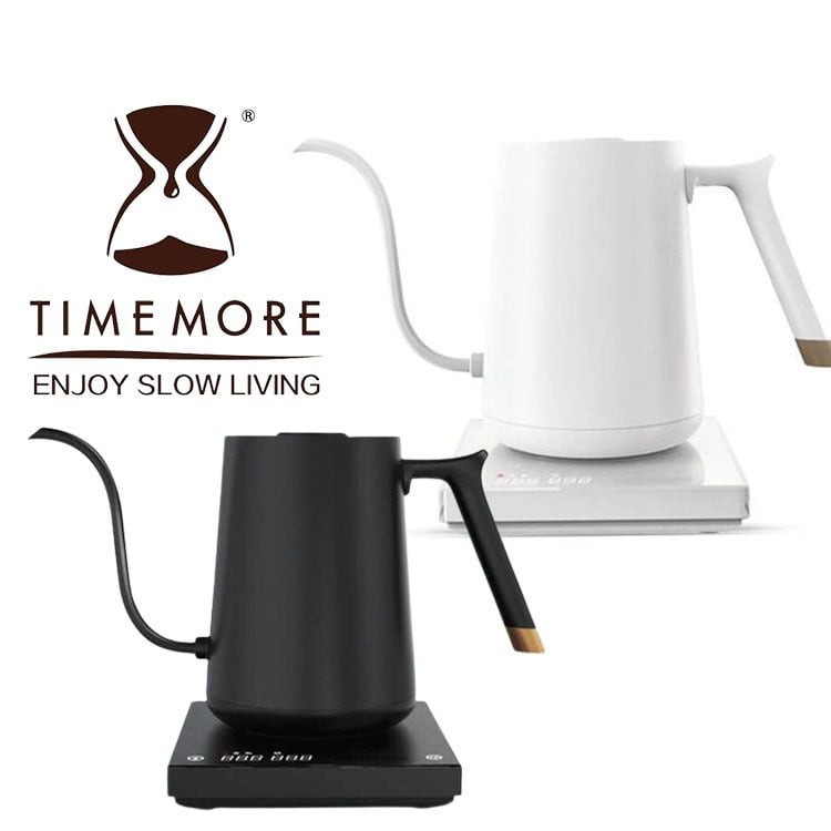 غلاية تايمور 600 مل ابريق ترشيح كهربائي TIMEMORE أبيض