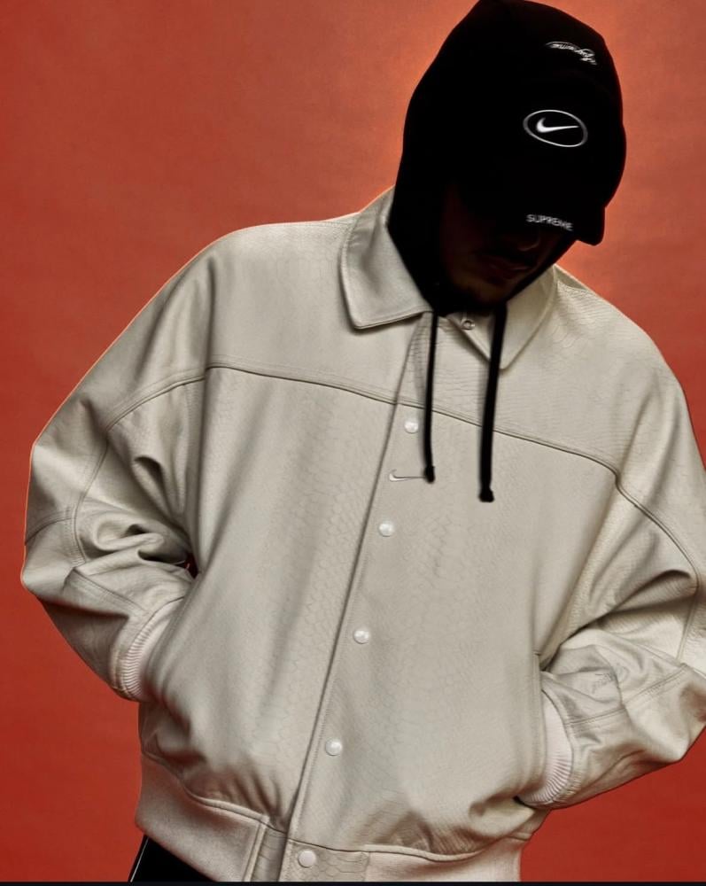 Supreme x Nike Leather Track Jacket - White Edition