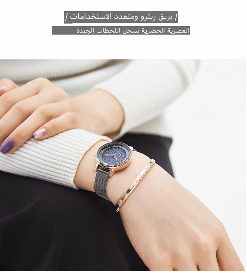 ‎ساعة كريستال نسائية يوليوس اليابانية  ساعة أنيقة سوار الفولاذ المقاوم Mov not