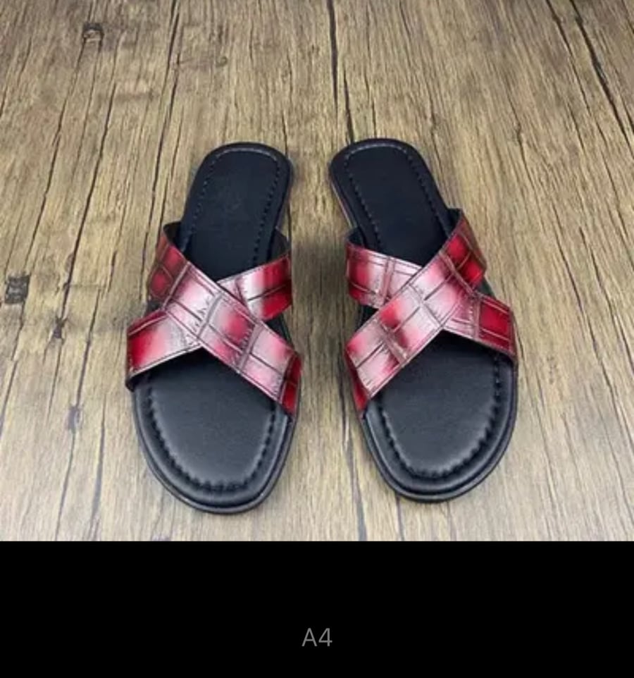 Slippers made of crocodile leather