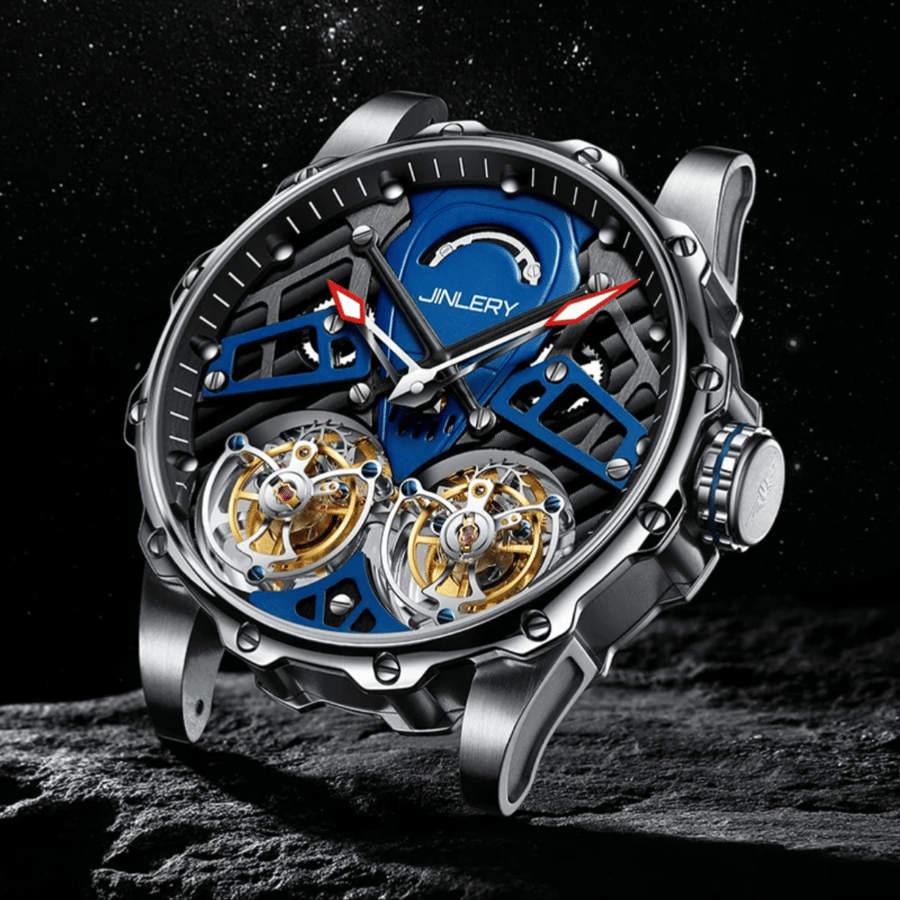 Gentlemen's double tourbillon mechanical watch luxury men's wristwatch water-resistant sapphire fashion Relogio Masculino