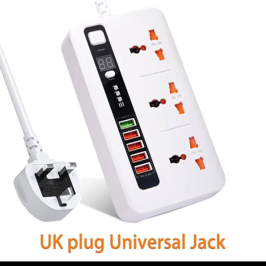 3000 watts, 6-in-1 electrical connector, with 6 USB, smart home electricity, 2 meters