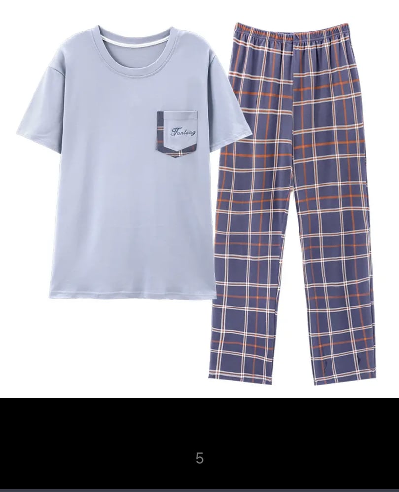 Men's pajamas set size large 4XL comfortable sleepwear made of cotton for summer elegant pajamas for men loose sleepwear suit