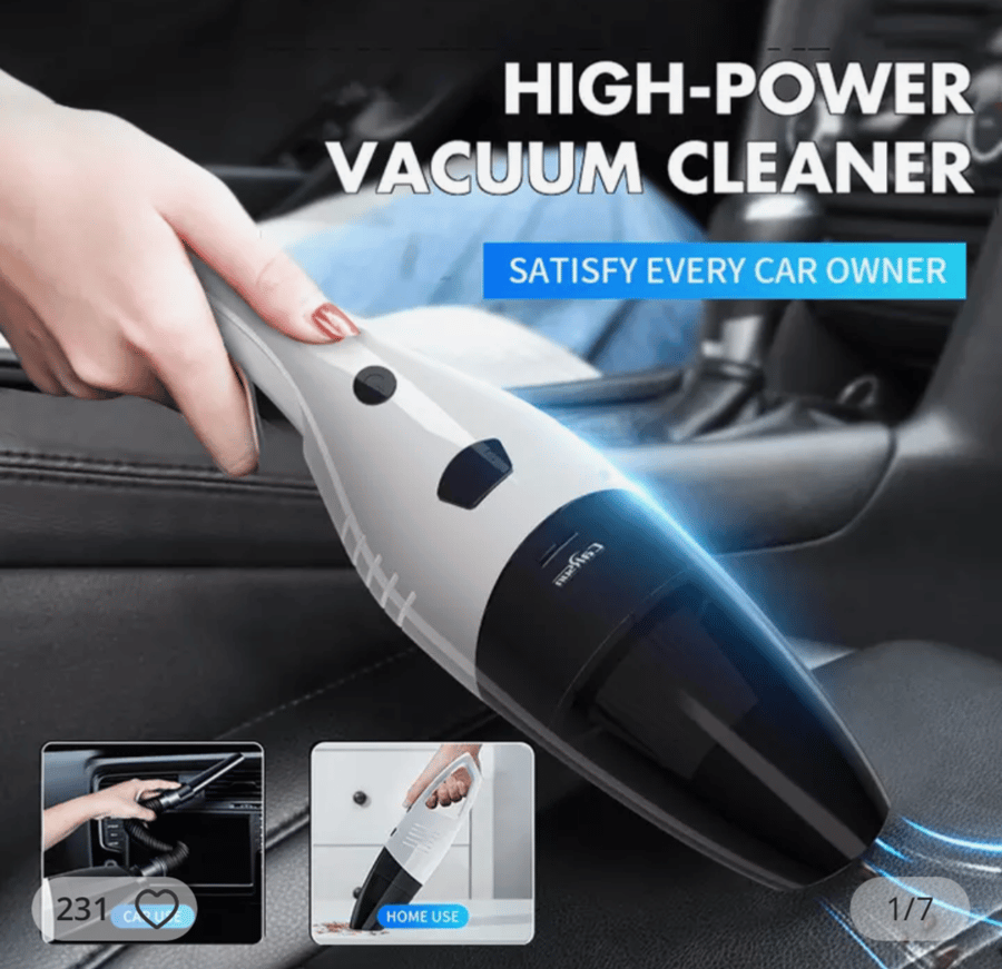 Wireless small electric vacuum cleaner for cars and home, rechargeable