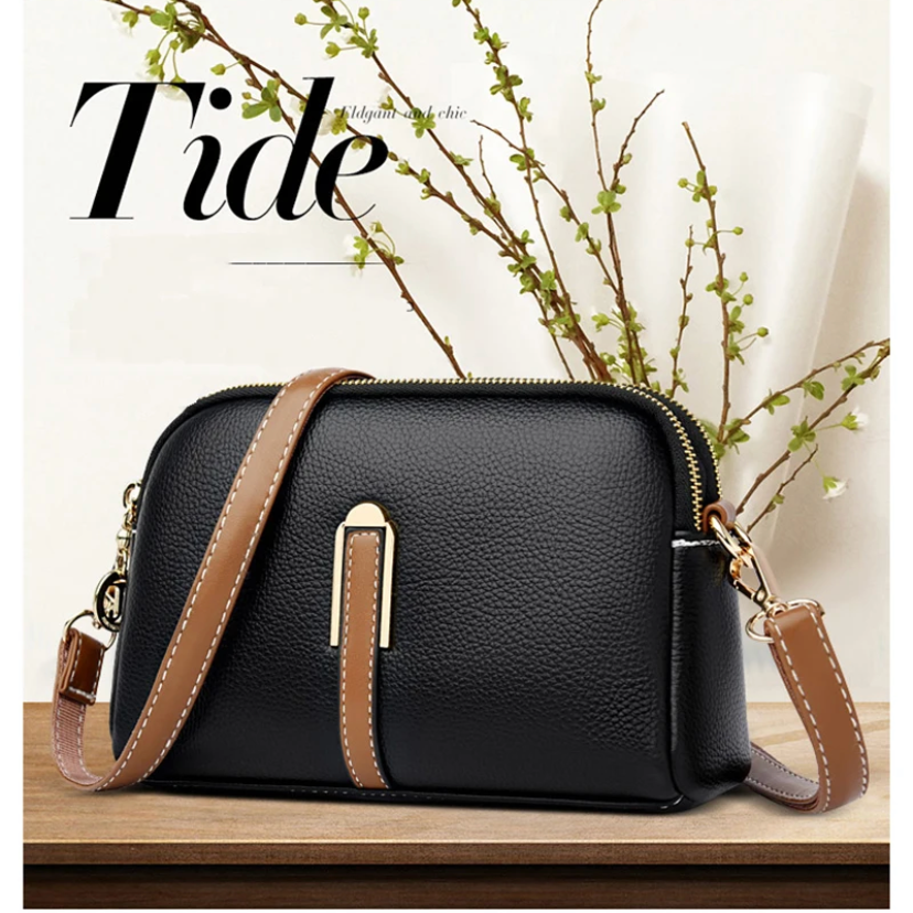 Genuine leather women's shoulder bag handbag designer cowhide flap luxury bag messenger bags crossbody bags for women