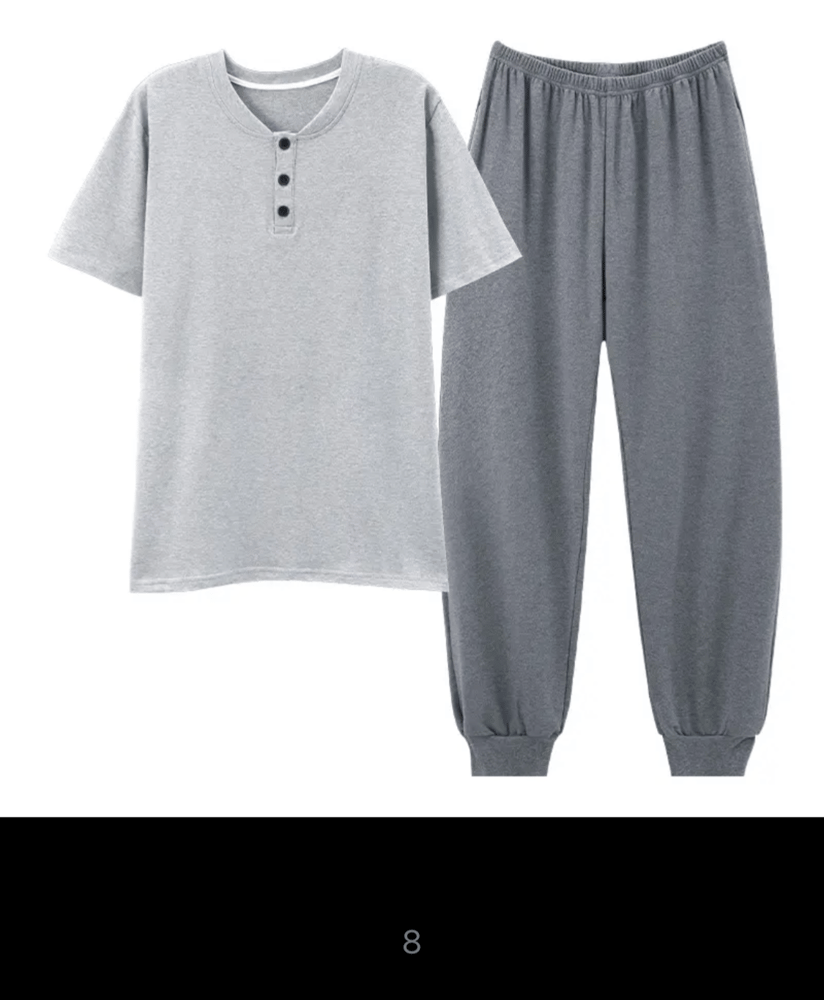 Men's pajamas set size large 4XL comfortable sleepwear made of cotton for summer elegant pajamas for men loose sleepwear suit