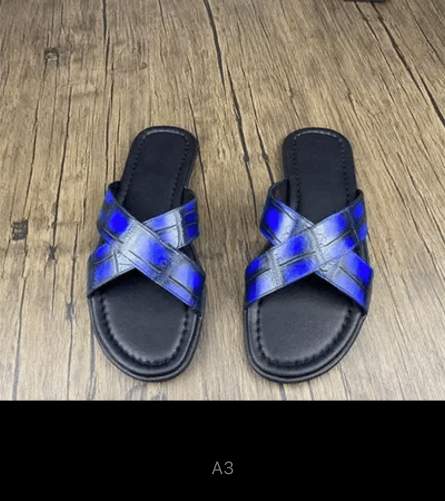 Slippers made of crocodile leather