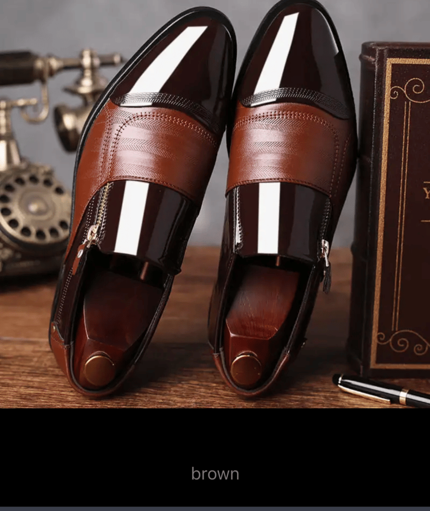 أحذية من الجلد مع سستة لرجال الأعمال الرسمية ضد  الانزلاق أكسفورد أحذية Zapatos دي Hombre