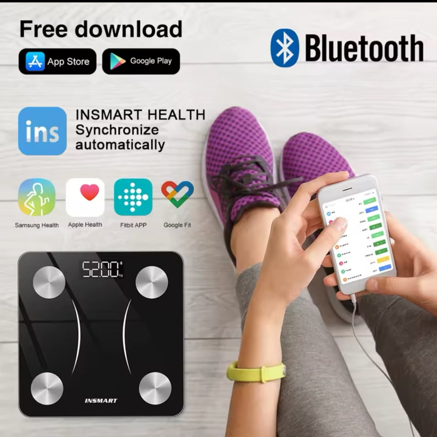 مقياس رقمي ذكي ‏INSMART  لوزن الجسم ووزن الدهون في الجسم