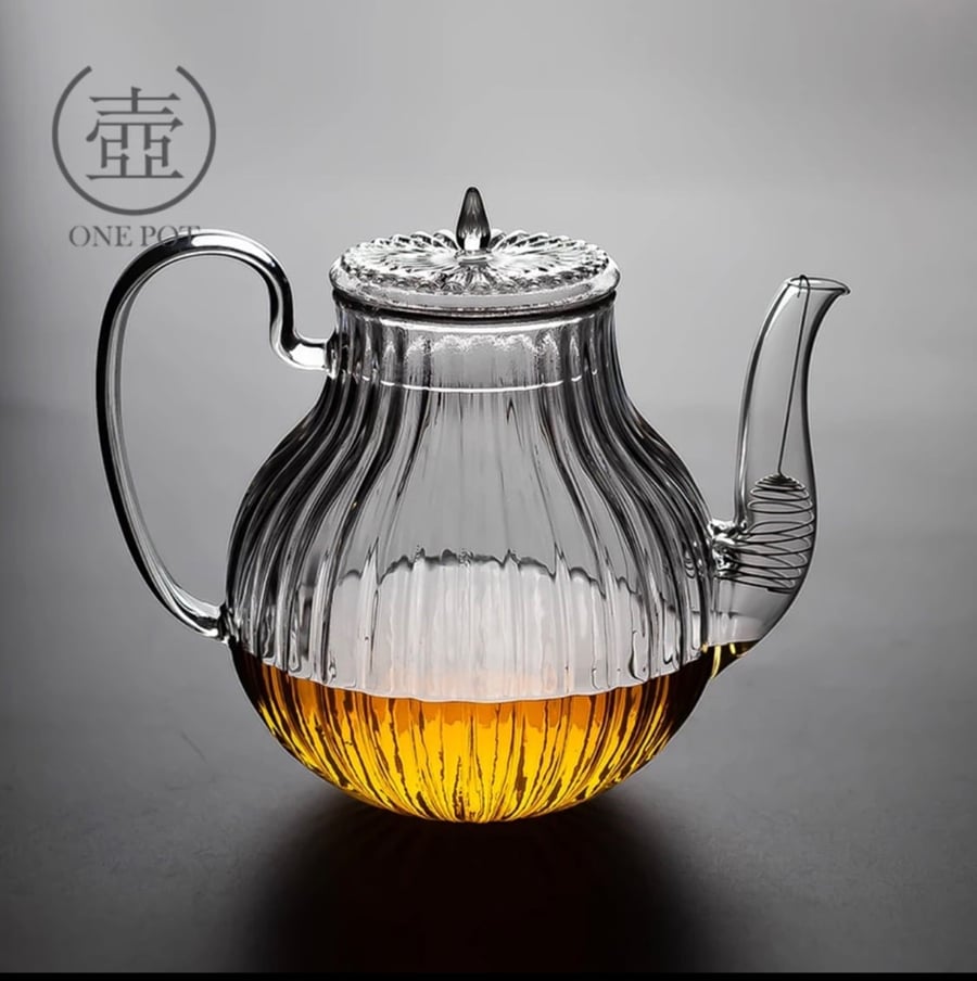 Glass teapot with large capacity + 4 cups handmade, heat-resistant glass container 2022 office and home kitchen accessories