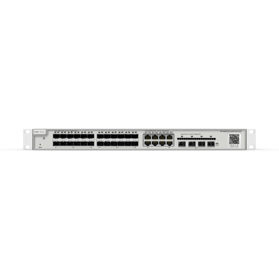 سويتش Layer 3 مُدار روجي بـ24 منفذ SFP و8 Combo و4 منافذ 10G SFP+ موديل RG-NBS5200-24SFP/8GT4XS