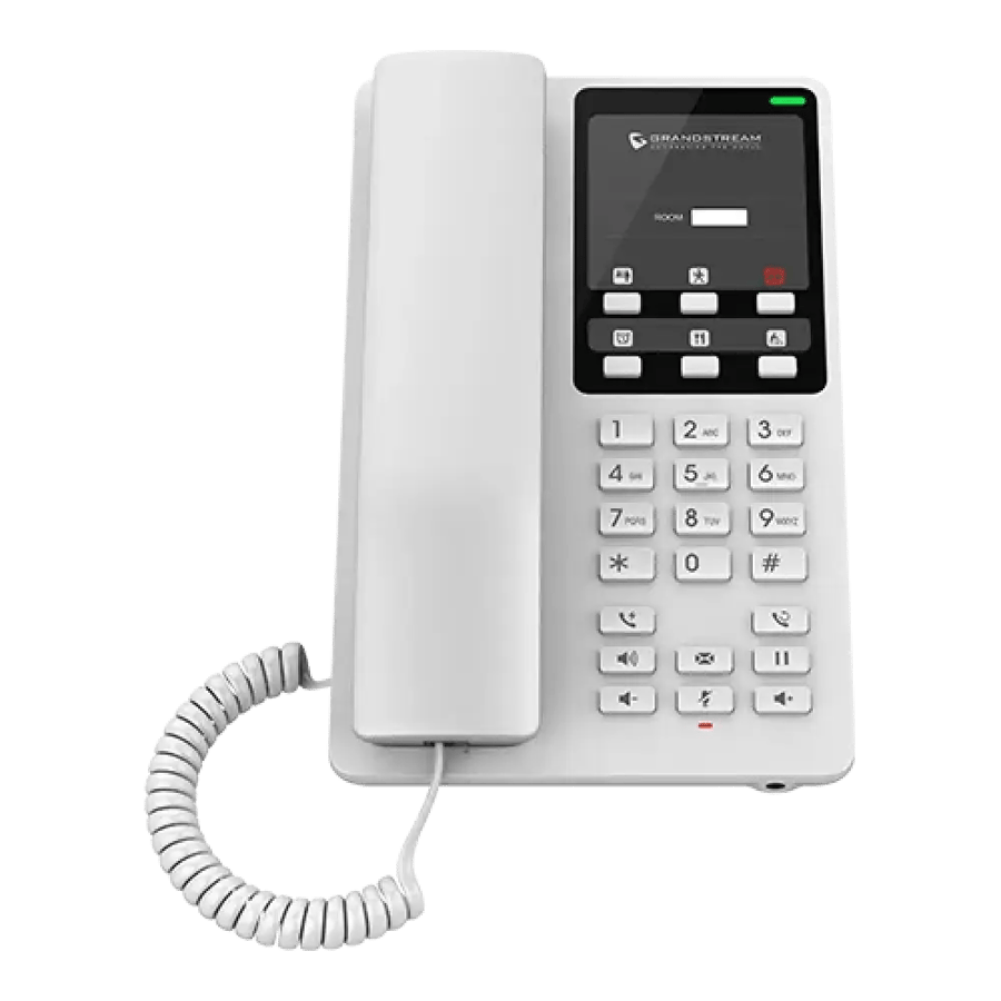 هاتف IP فندقي جراندستريم بخطين وحسابي SIP وWi‑Fi 6 موديل GHP620W
