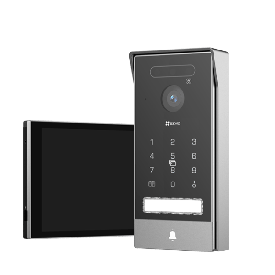إنتركوم فيديو ذكي EZVIZ HP7 Pro 4K بنظام سلكين - شاشة لمس 8 بوصة وفتح بالوجه وبصمة الكف