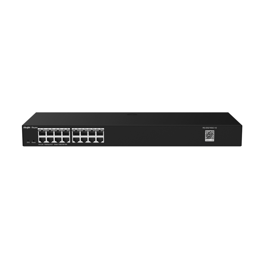 سويتش سحابي مُدار روجي بـ16 منفذ جيجابت بدون PoE موديل RG-ES216GC-V2