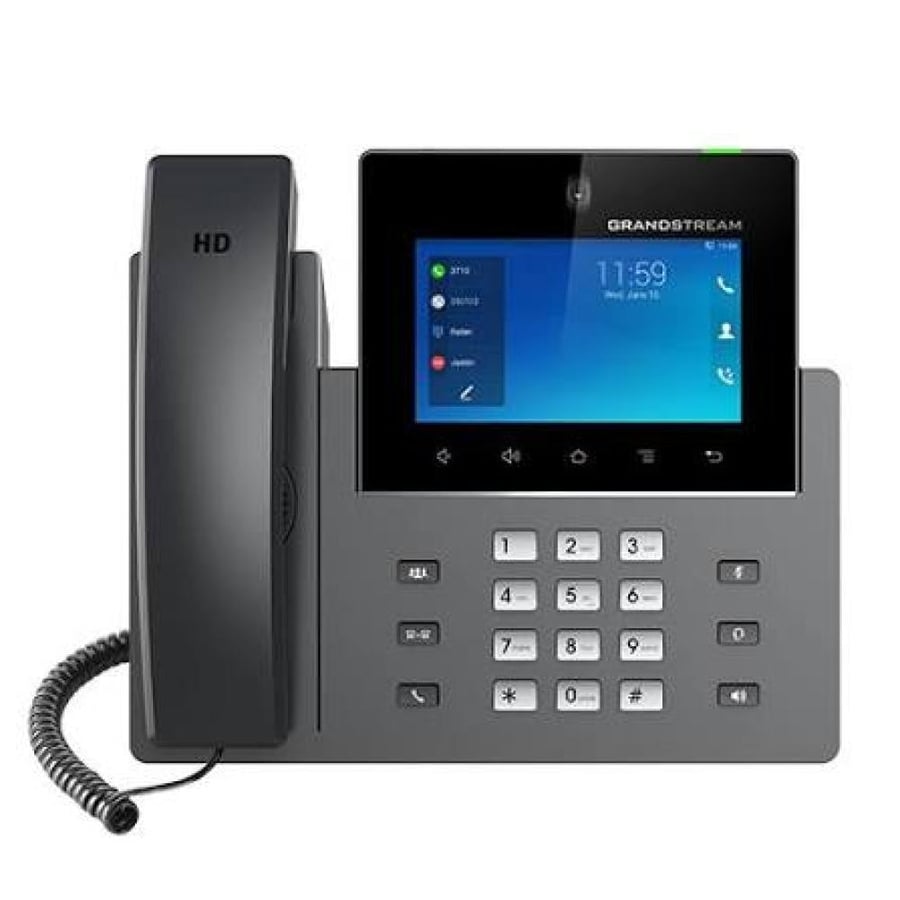 هاتف فيديو IP ذكي جراندستريم بـ16 خط وشاشة لمس 5 بوصة موديل GXV3450