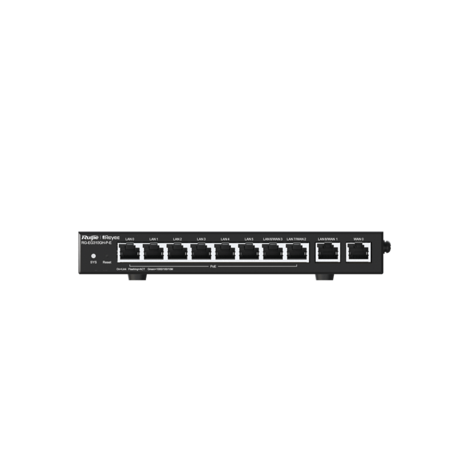 راوتر أعمال روجي بـ10 منافذ جيجابت و8 منافذ PoE وThroughput 1.5Gbps موديل RG-EG310GH-P-E