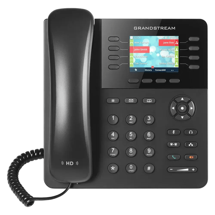 هاتف IP مكتبي جراندستريم بـ8 خطوط و4 حسابات SIP و32 مفتاح BLF موديل GXP2135
