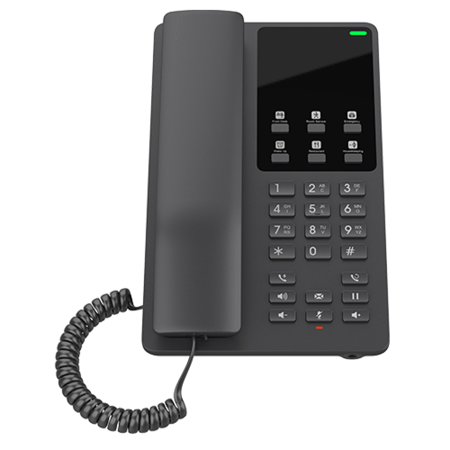 هاتف IP فندقي جراندستريم بخطين وحسابي SIP وWi‑Fi 6 موديل GHP621W
