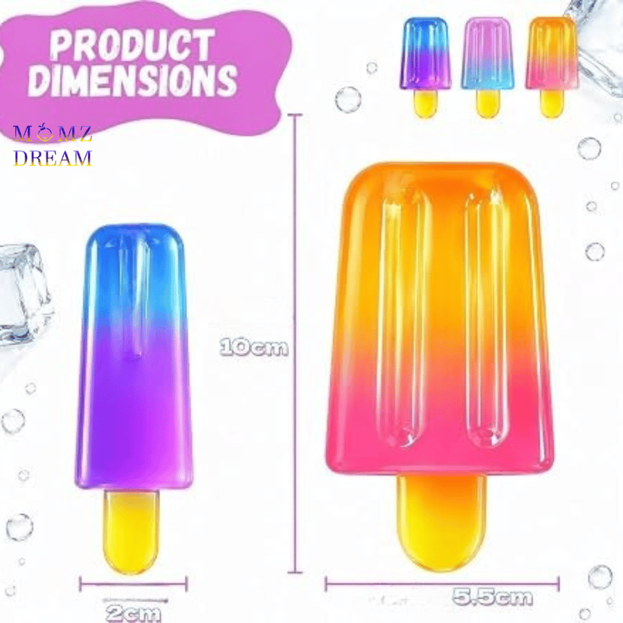 سكوشي الآيسكريم بثلاثة ألوان – متعة منعشة بتصميم كيوت ، Three-Color Ice Cream Squishy – Refreshing Fun with a Cute Design