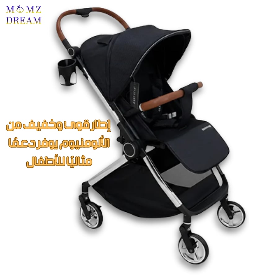عربة اطفال خفيفة الوزن قابلة للعكس أتجاهين بـ مقبض قابل للتعديل مع عجلات أمامية وخلفية تدور 360° ماركة بيبي ستار ..