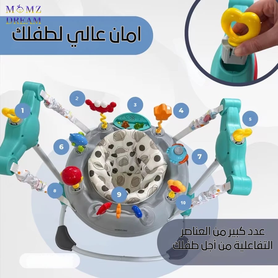 نطيطه مواليد تفاعلية متعددة الأنشطة – لعب وحركة في منتج واحد قابلة للدوران 360درجة .