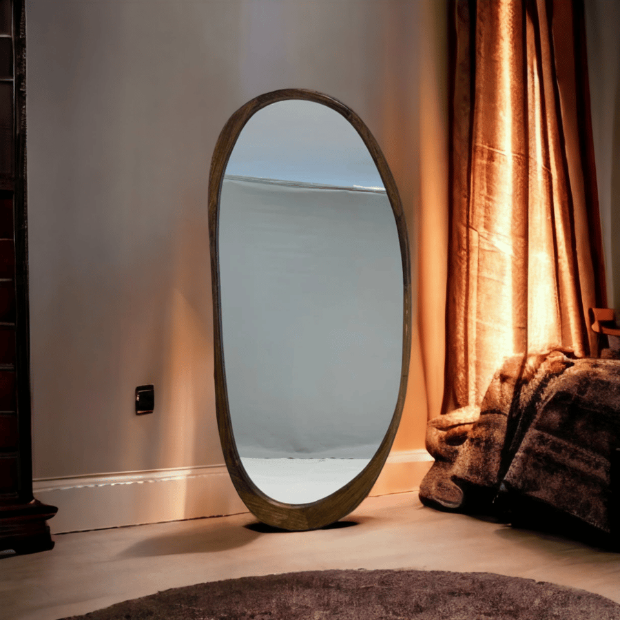 Decorative mirror with wooden frame size 85 by 180 cm