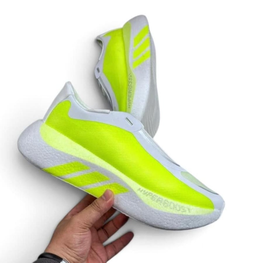 حذاء اديداس هايبربوست إيدج  Adidas Hyperboost Edg ابيض مع اصفر فسفوري للجنسين