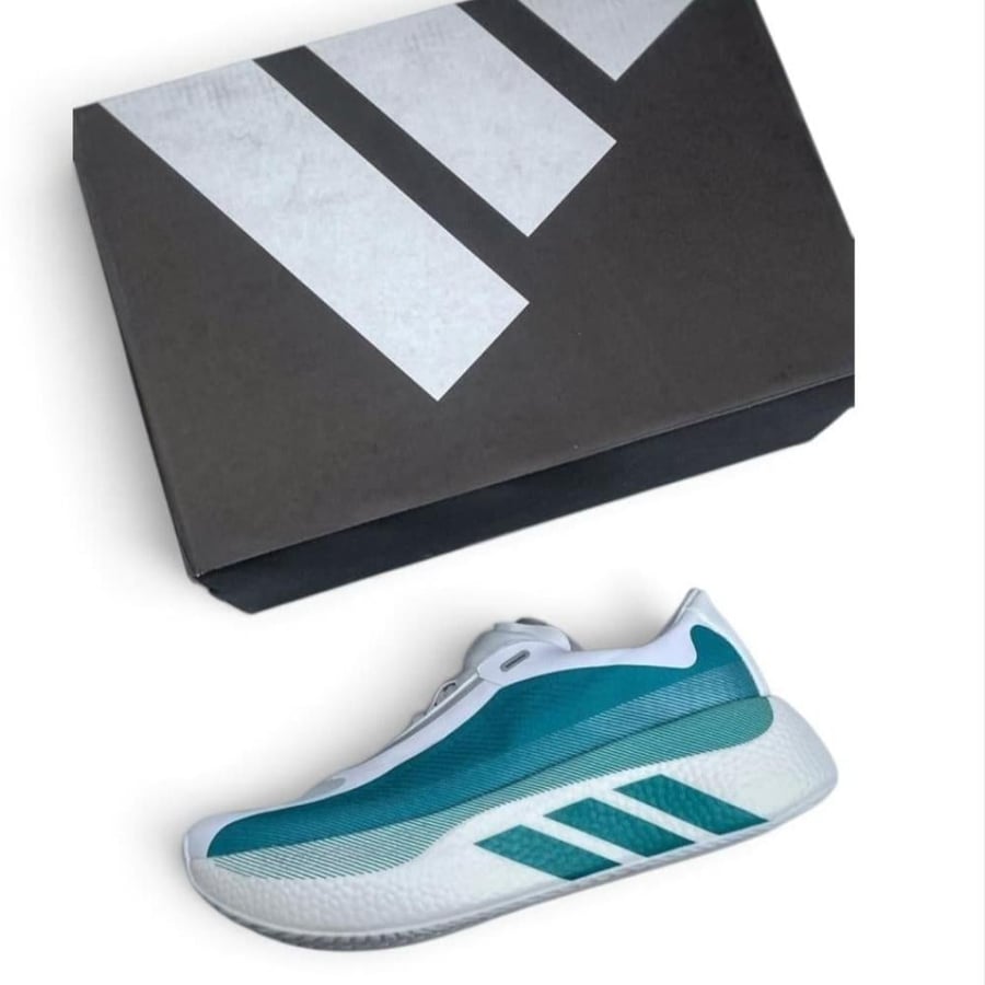 حذاء اديداس هايبربوست إيدج Adidas Hyperboost Edg ابيض مع اخضر فيروزي للجنسين