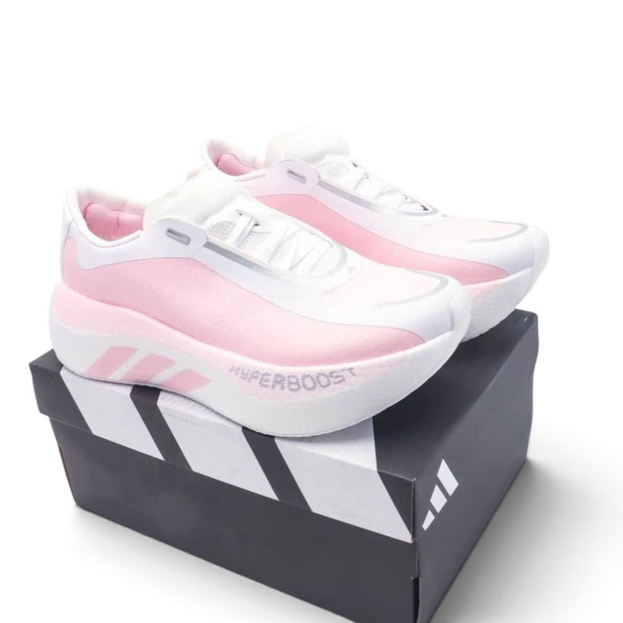 حذاء اديداس هايبربوست إيدج Adidas Hyperboost ابيض مع وردي نسائي
