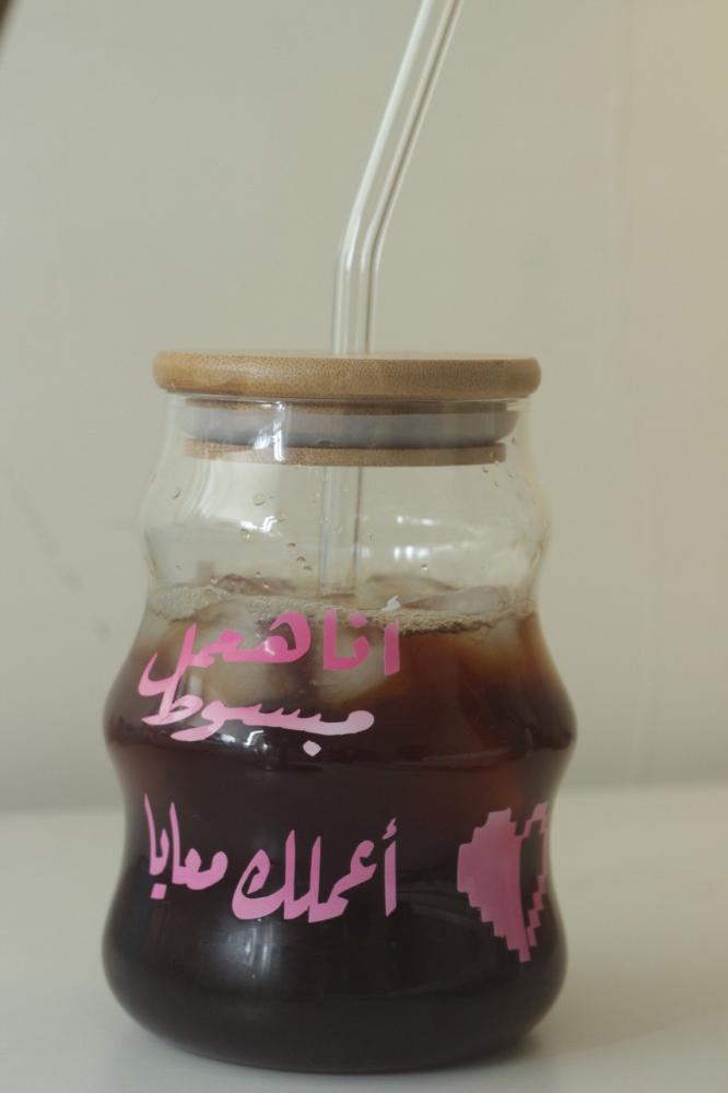 كوب زجاج من تصميمك او صور