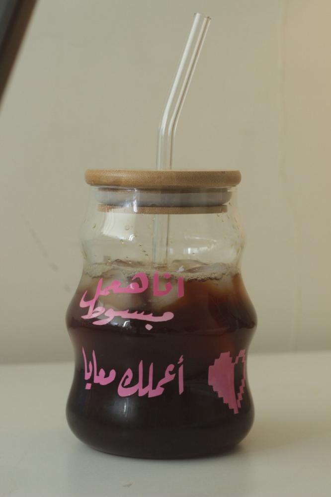 كوب زجاج من تصميمك او صور