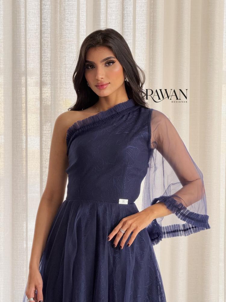 Navy blue embroidered dress
