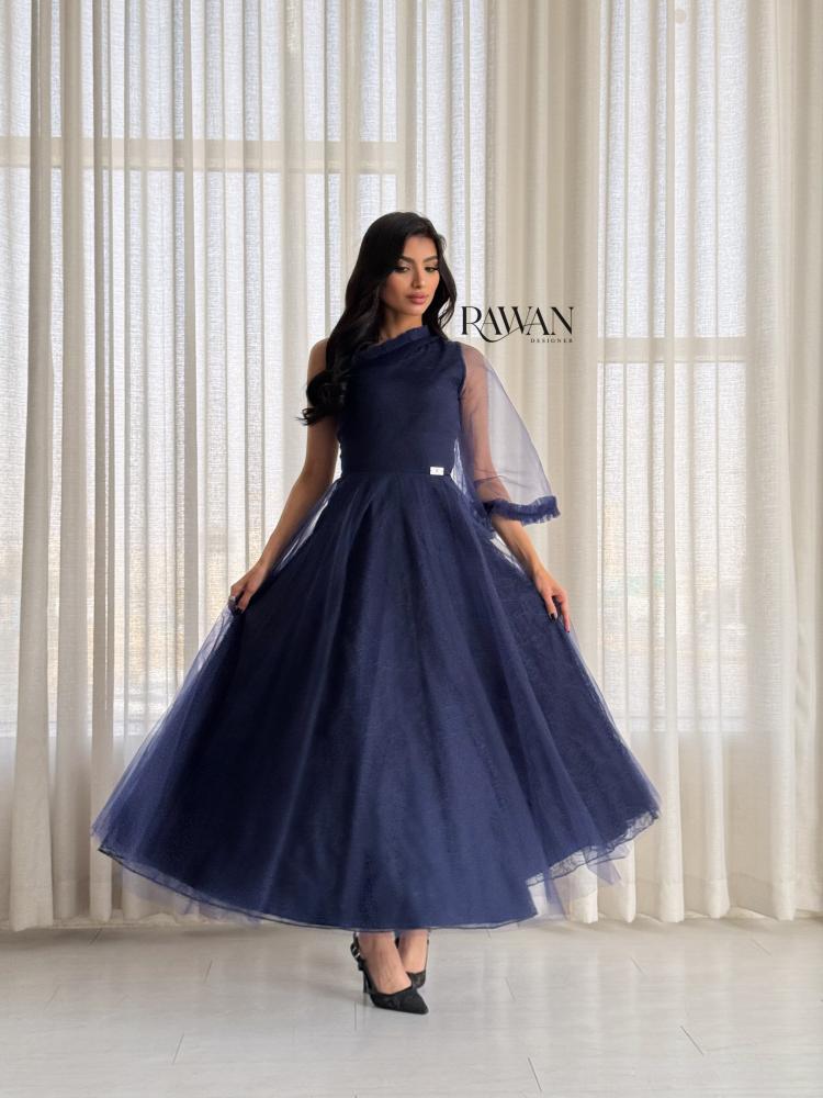 Navy blue embroidered dress