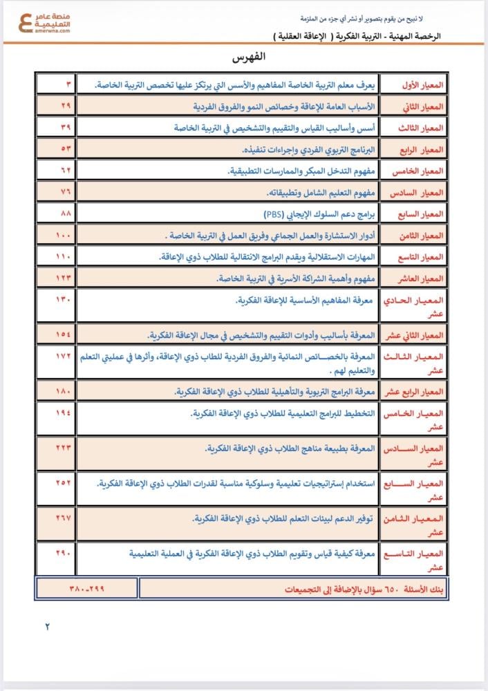 ملزمة الرخصة المهنية العوق العقلي ( الفكري ) pdf