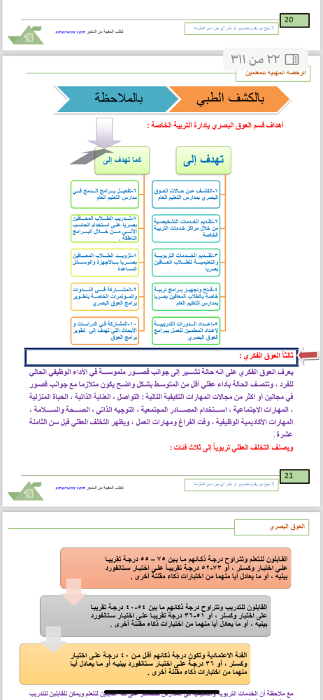 ملزمة الرخصة المهنية العوق البصري pdf