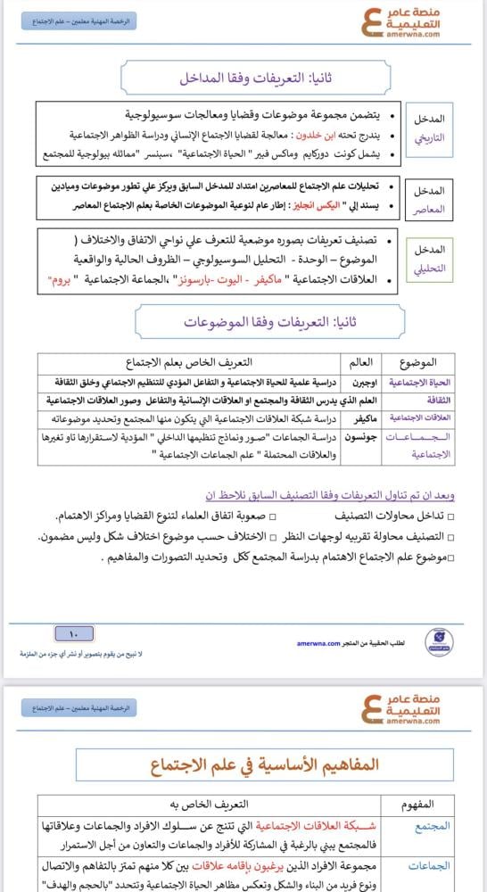 ملزمة الرخصة المهنية علم الاجتماع pdf