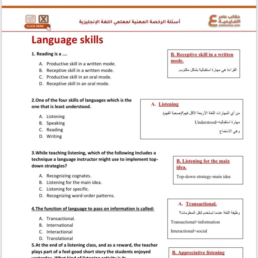 بكج الرخصة المهنية اللغة الإنجليزية 1 و 2 ( الحقيبة pdf + الدورة فيديو )