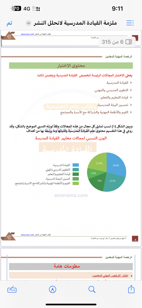 ملزمة الرخصة المهنية القيادة المدرسية pdf