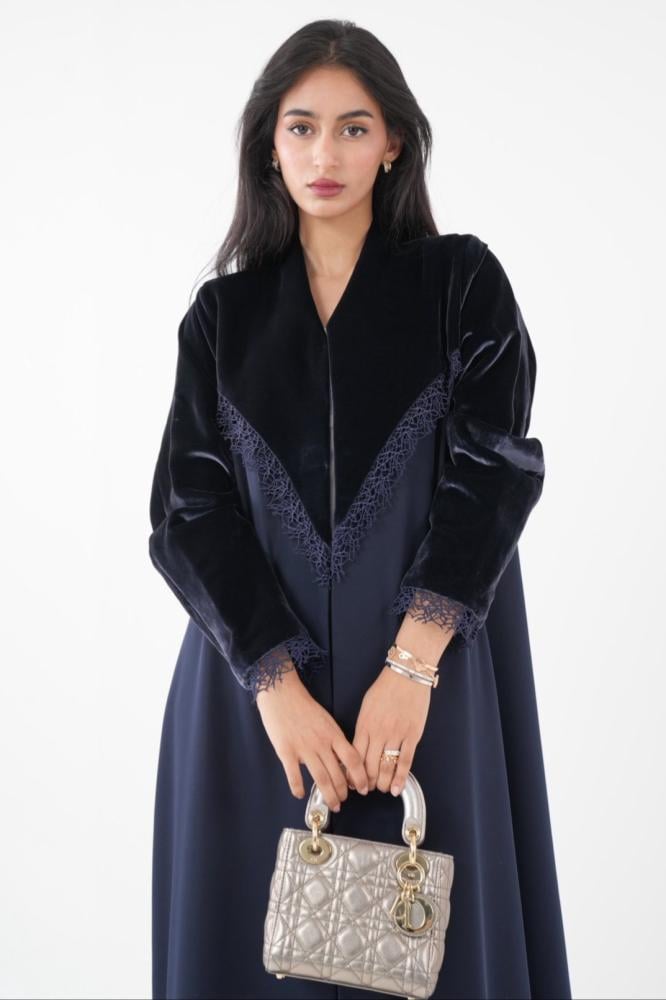 French navy velvet blazer