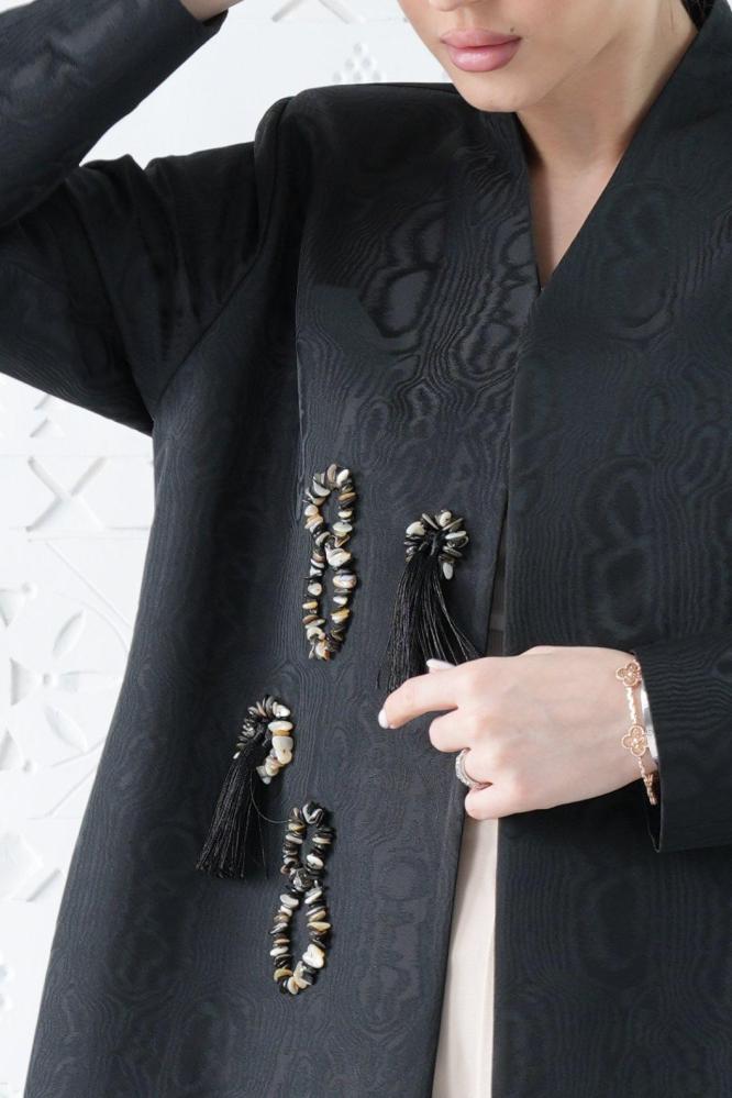 Immediate delivery Italian Feteet blazer decorated with stones and fringe #205