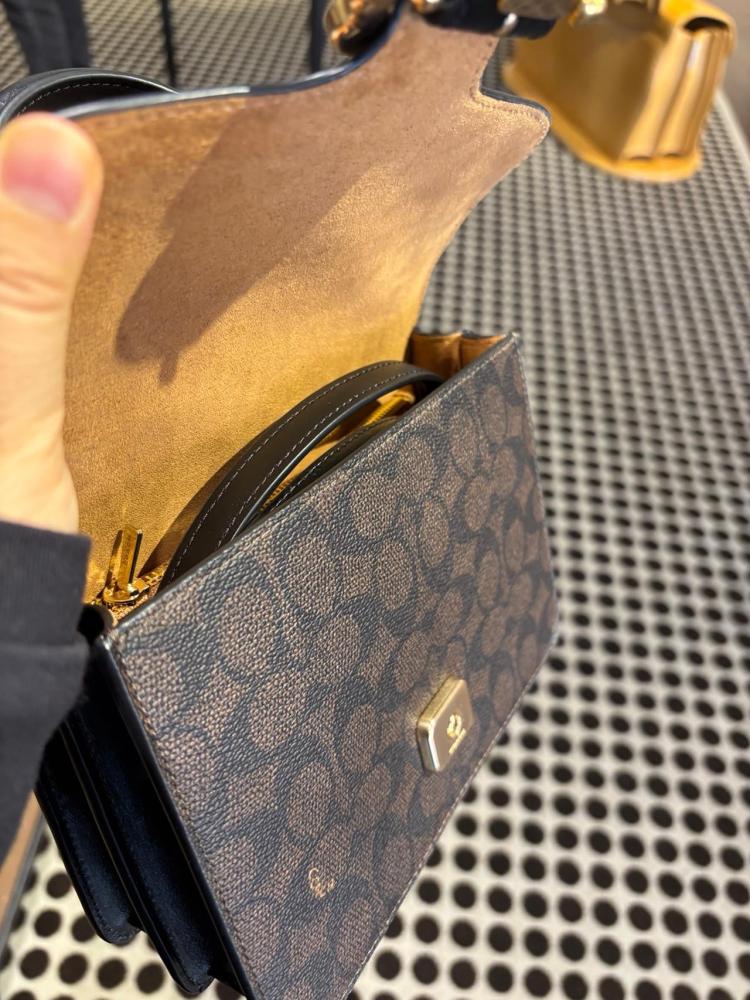 Brown crystal coach bag